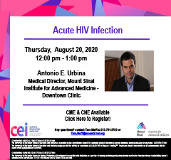 August 2020 Statewide Webinar: Acute HIV Infection
